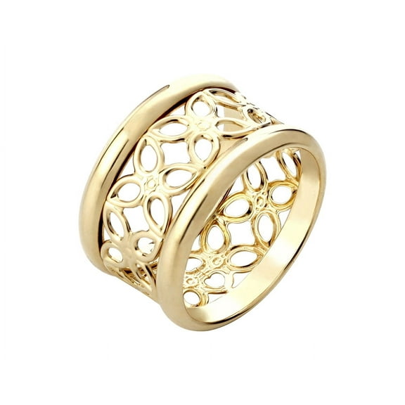 Gold Plated Sterling Silver Size 7 Filigree Band Ring