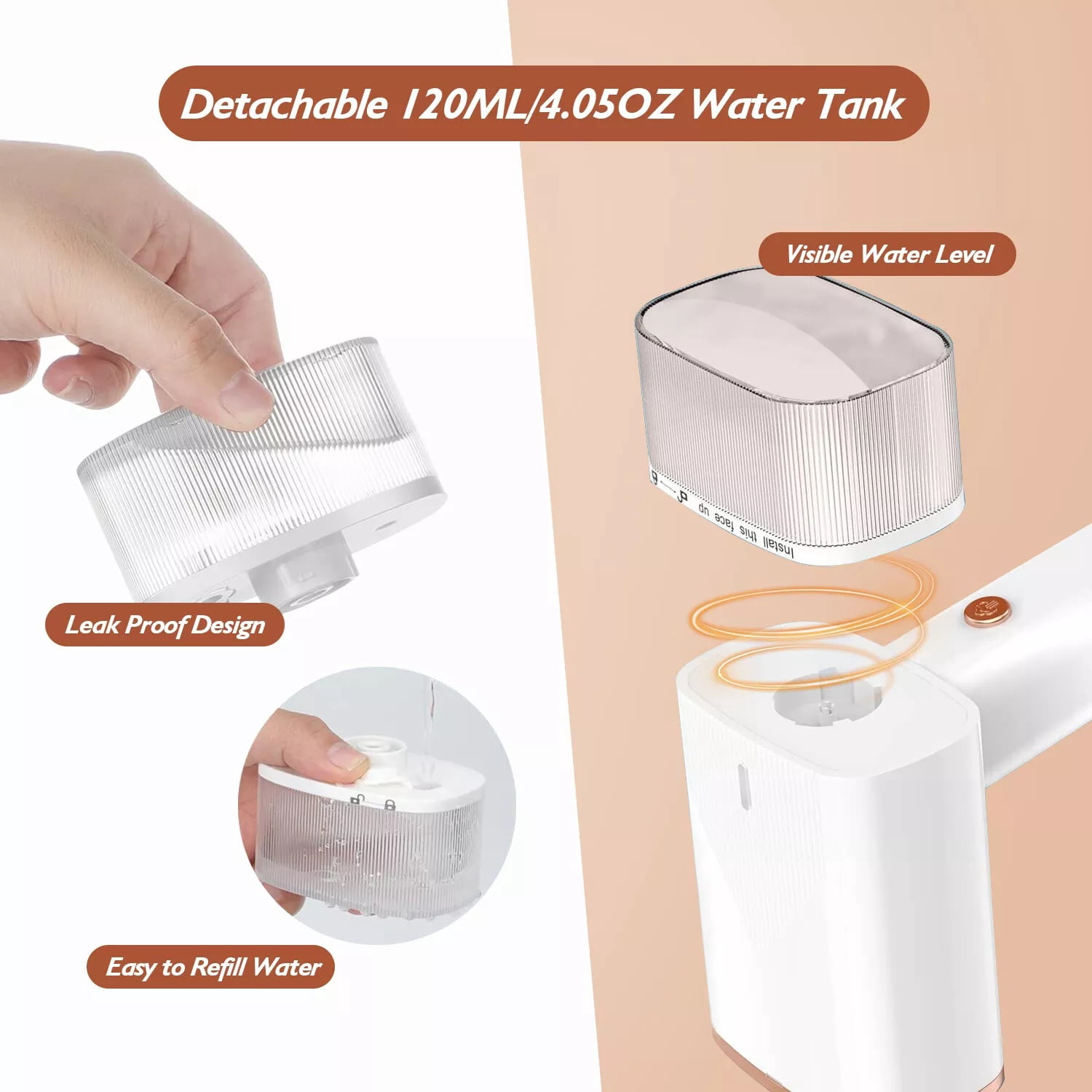 Portable Handheld Garment Steamer 1000W, Foldable Clothing Wrinkles Remover with 120ML Water Tank, 20s Fast Heat-up, Mini Steam Iron with Horizontal & Vertical Steaming for Travel Home Office