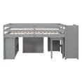 thumbnail image 4 of Bellemave Low Loft Bed with Stairs and Movable Desk, Wood Full Size Loft Beds with Storage Drawers and Shelves, Loft Bed with Cabinet for Teen (Gray), 4 of 9