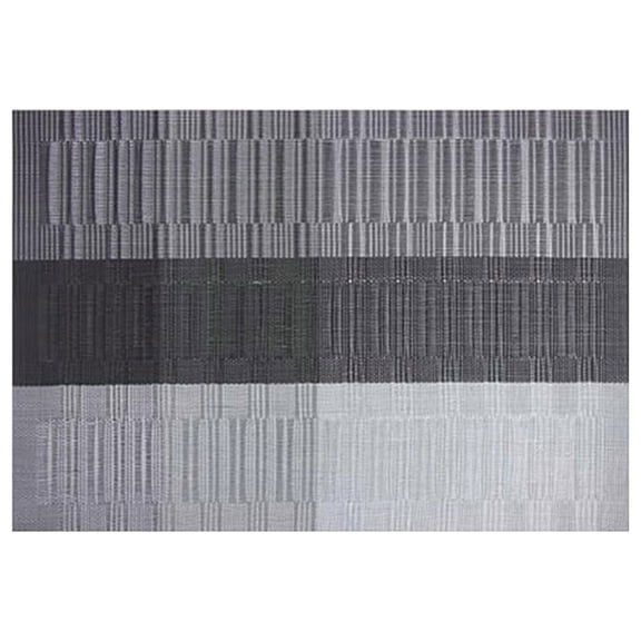 Placemats Set of 1 - Easy Clean Washable Reversible PVC Woven Vinyl Placemats - Wipeable Heat Resistant Woven Table Mats for Dining Table, Double Layer Cloth Fabric Place Mat(Grey,17.7x11.8")