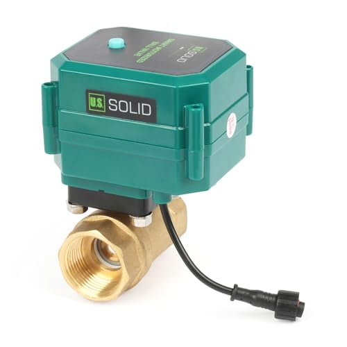 U.S. Solid 1" Smart Motorized Ball Valve - Brass Remote App Mobile-control Electrical Ball Valve with Manual Switch, Plug Connection