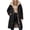Black, variant on Puffer Jacket Womens Full Zip Fleece Lined Quilted Jackets Hooded Long Coat Fall Winter Warm Outerwear with Pockets