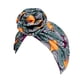 thumbnail image 5 of Minnieouse 1 paquete de turbante africano con diseño de flores, elegante, de alta elasticidad, ligero, transpirable, a la moda, para la cabeza, Amarillo 2piezas, 5 of 6