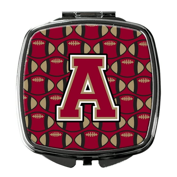 Letter A Football Garnet and Gold Compact Mirror