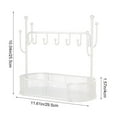thumbnail image 3 of Key Storage Basket Iron Entryway Organizer | Versatile Decorative Shelf | White Desktop Rack with Hooks | Durable Metal Construction | 29.5x15.5x15cm | Single Unit | Room Decor Storage, 3 of 6