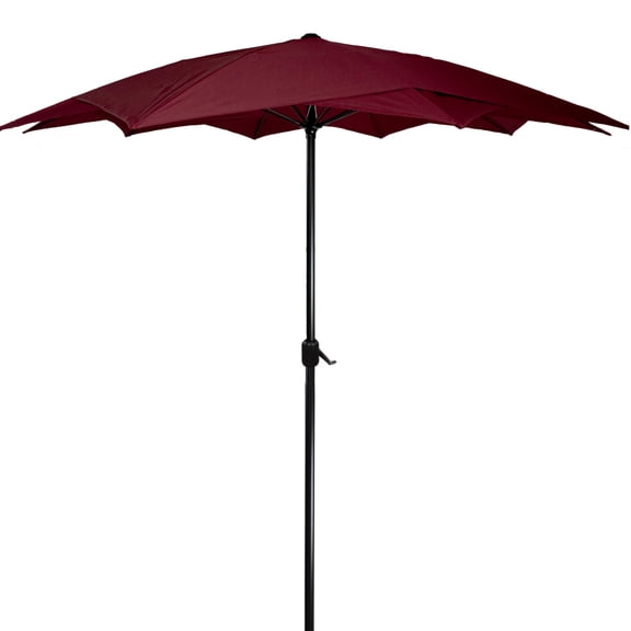 Northlight 8.19 ft Red Floral Round Market Patio Umbrellas, Hand Crank