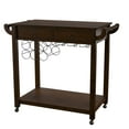 thumbnail image 2 of Furniture of America Reeve Wood Portable Kitchen Cart in Dark Walnut, 2 of 6