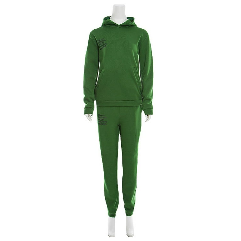 Frontwalk Fleece Sweatsuit Tracksuit Sets for Women 2 PCS Pullover