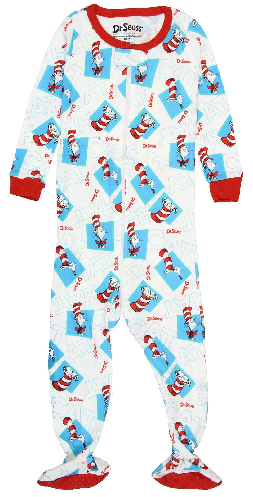 Intimo INTIMO Baby Infant Dr. Seuss Cat in The Hat Footie One Piece