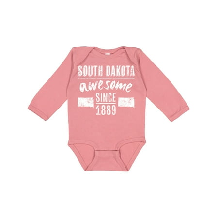 

Inktastic South Dakota Awesome Since 1889 Gift Baby Boy or Baby Girl Long Sleeve Bodysuit