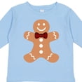 thumbnail image 4 of Inktastic Cute Gingerbread Man with Red Plaid Bowtie Boys or Girls Long Sleeve Toddler T-Shirt, 4 of 5