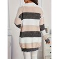 thumbnail image 2 of Large Size Women's Casual Cardigan Sweater Color Block Ribbed Knit Long Sleeve Cardigan, 2 of 6