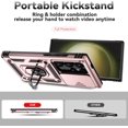 thumbnail image 3 of SOATUTO Armor Case for Samsung Galaxy S24 S24 Plus S24 Ultra with Slide Camera Cover & Rotated Magnetic Ring Kickstand, Shockproof Protection Phone Cover Case for Samsung Galaxy S24 Ultra, Rose Gold, 3 of 6