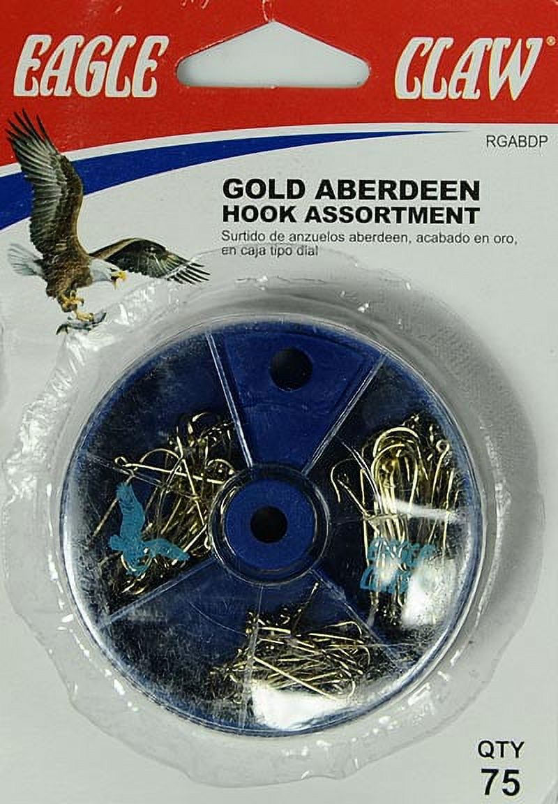 Eagle Claw Aberdeen Hook Dial Pack, Gold, Assorted Size