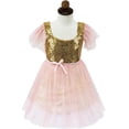 thumbnail image 3 of StylesILove Kids Gold Sequin Tulle Flower Girl Dress, 4 Colors (5-6 Years, Pink), 3 of 3