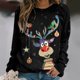 thumbnail image 2 of Sudadera Para Mujer Cuello Redondo Sudadera Con Estampado Navideño Moda Casual Suelta Manga Larga Tops Blusa Sin Capucha Odeerbi ODB184587, 2 of 6