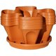 Mr. Stacky 5-Tier Stackable Planter – 13 Inch Wide Stone Color Garden Pots With 10 Inch Saucer For Strawberries & Herbs
