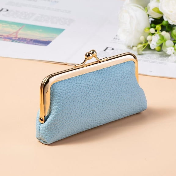 Long Women's Buckle Wallet PU Leather Coin Purse Large Capacity Headphone Lipstick Storage Bag Girls Money Clip Pouch