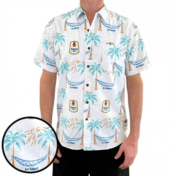 Natural Light Island Life Tropical Bros. Hawaiian Shirt-2XLarge