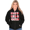 thumbnail image 3 of Proud Woman Martial Arts Fighter Zip Hoodie Sweatshirt Women Brisco Brands X, 3 of 6
