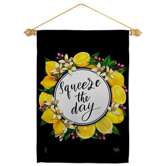 Breeze Decor GS120263-BO-05 Squeeze the Day Food Fruit 13 x 18.5. in. Double-Sided Decorative Vertical House Garden Flag Set for Decoration Banner Yard Gift