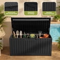 thumbnail image 5 of Dextrus Outdoor Waterproof 120 Gallon Resin Deck Box, Black & Brown, 5 of 7