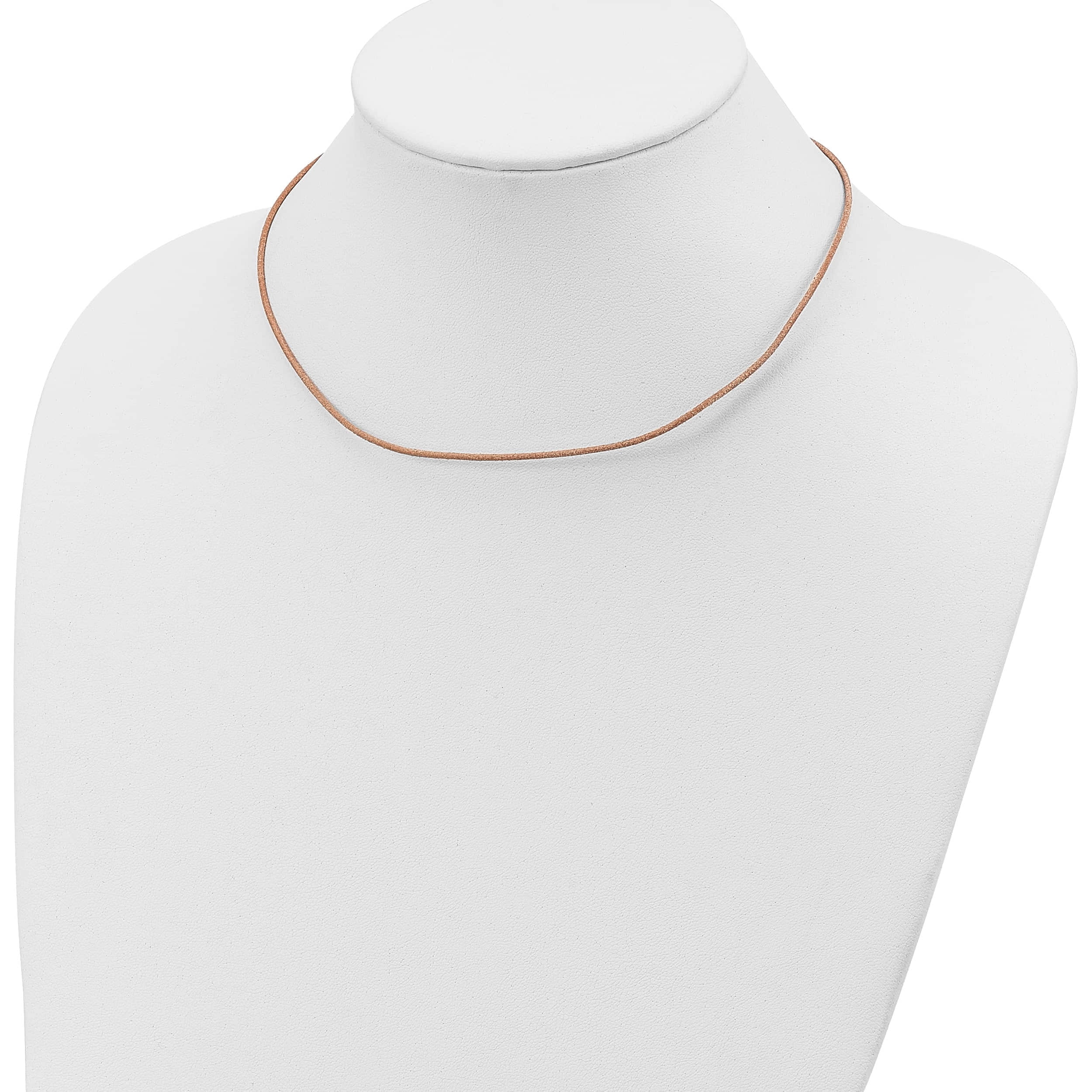 Sterling Silver 16Inch 1.5mm Natural Leather Cord Necklace (16 X 1.5) Made In United States qg1305-16