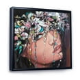 thumbnail image 2 of Designart Portrait Of A Young Lady With Flowers II FLOAT FRAME WALL ART, 2 of 4