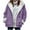 Purple, variant on Breezora Women's Loose Fit Lapel Denim Jacket Button Down Warm Lined Coat for Winter Outerwear and Daily Use L Size Blackish Green