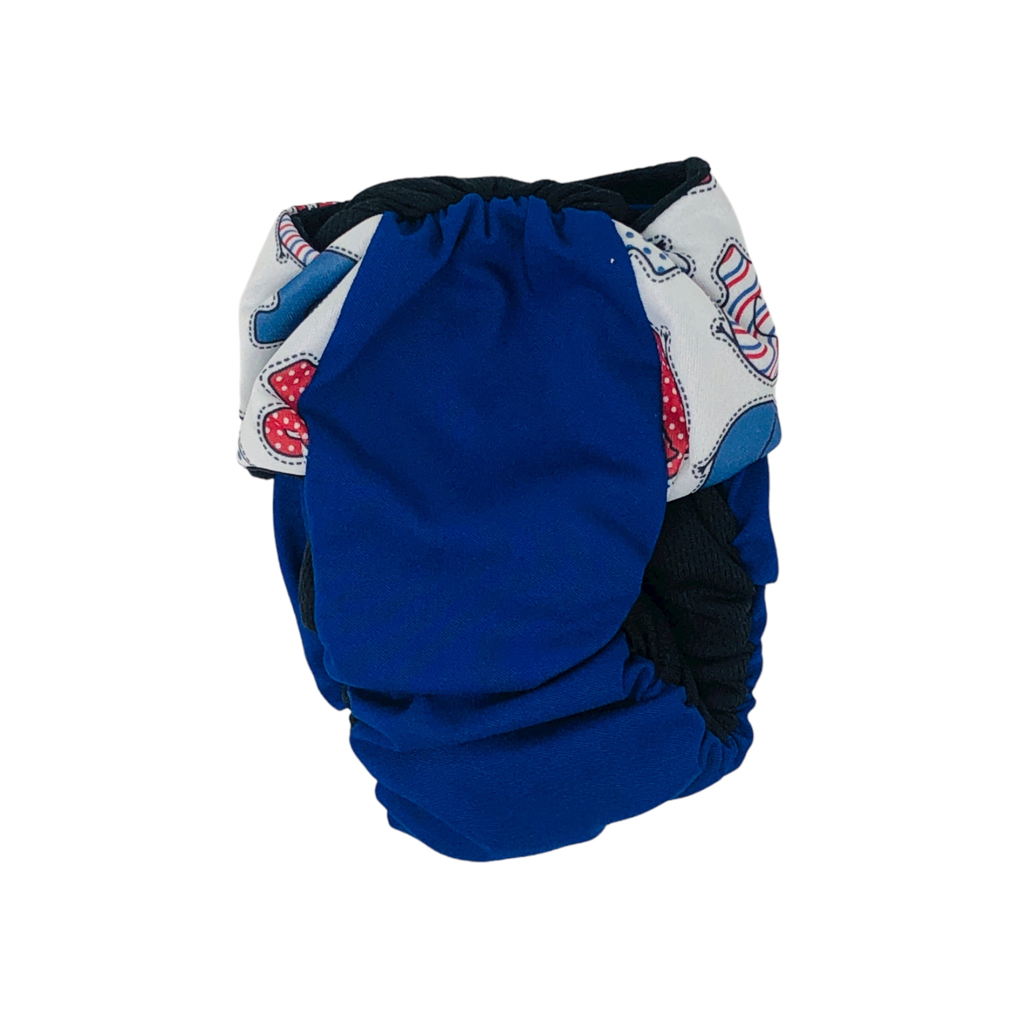 Barkertime Happy Elephants on Blue Dog Diaper