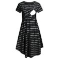 thumbnail image 5 of GUNIA Women Maternity Casual Striped Short Sleeve Nursing Dress Striped Multifunctional Striped Maternity Dress Mom Lactation Dress Pregnancy Trendy, 5 of 8