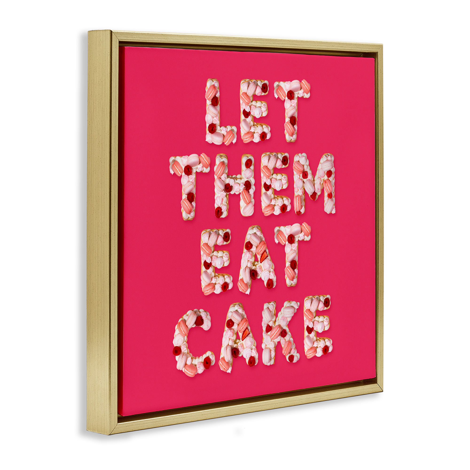 Let Them Eat Cake Gold Framed Floater Canvas Wall Art, design by LISH Creative