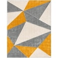 thumbnail image 6 of Well Woven Walker Yellow Triangle Boxes Thick Soft Plush 3D Textured Shag Area Rug 5x7 (5'3" x 7'3"), 6 of 7