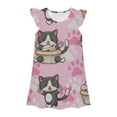 thumbnail image 1 of HNMKIU Robe Imprimée de Pâques pour Filles Robe Décontractée Mignonne pour Tout-Petits Tenue de Fête Printanière Florale Rose, 4-5 Ans, 1 of 2