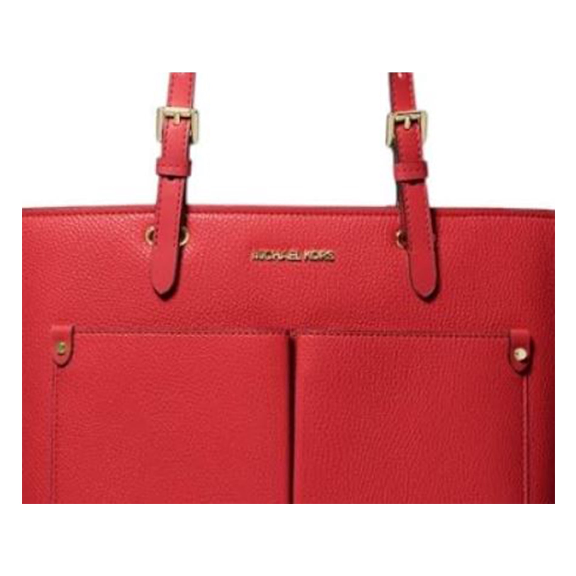 Michael Kors Women’s Jet Set Travel Medium Double Pocket Tote Bag, Bright Red