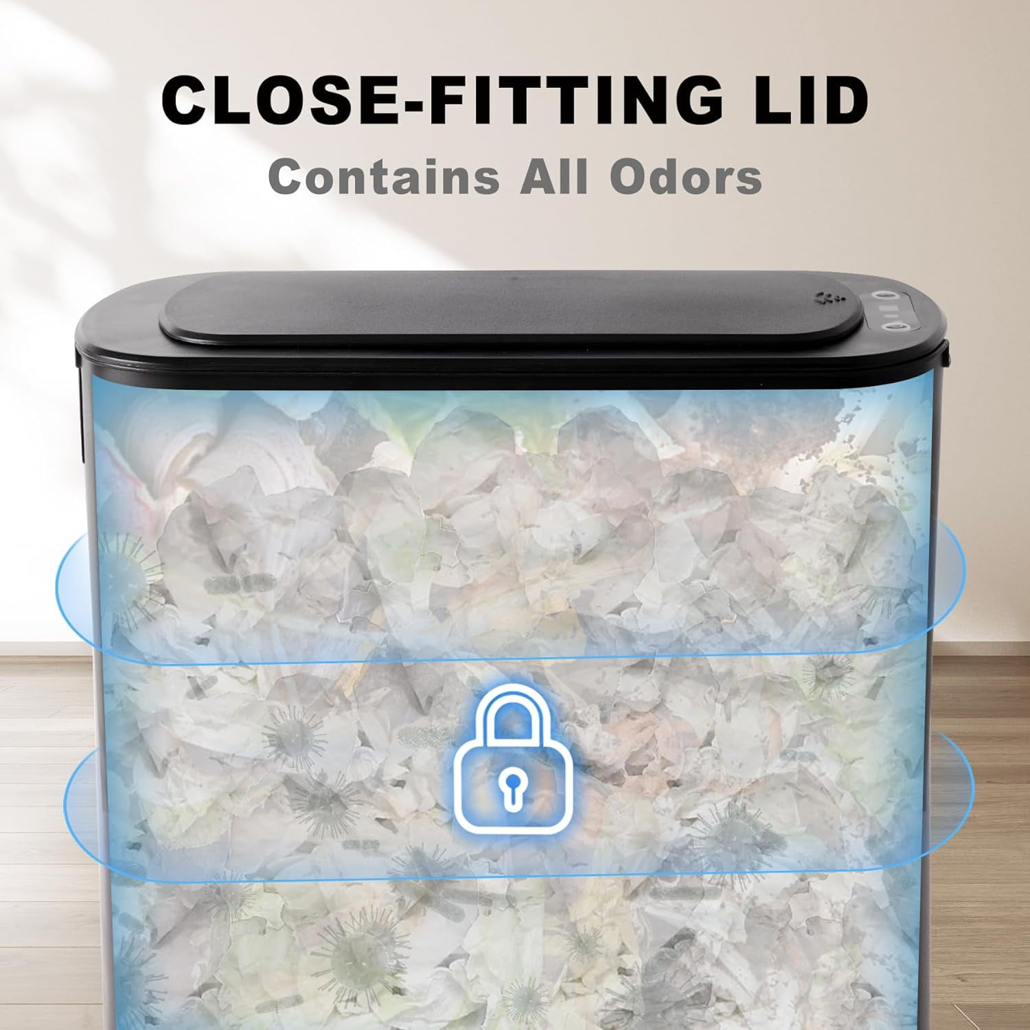 5 Gallon Automatic Bathroom Trash Can, Touchless Motion Sensor Garbage Can with Lid, Smart Plastic Slim Wastebasket for Bathroom, Office, rv, Bedroom, Living Room, Black