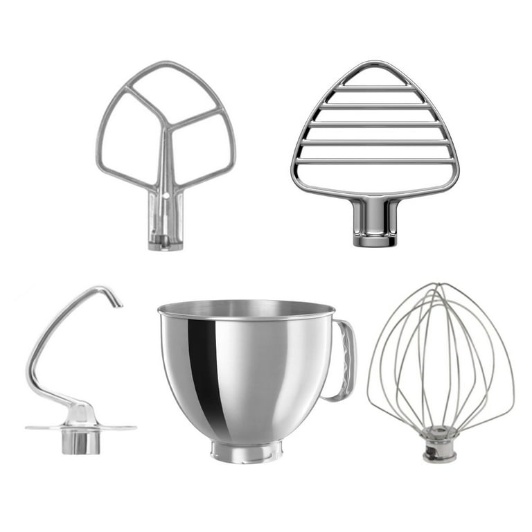 5-Quart Stainless Steel Bowl + Coated Pastry Beater Accessory Pack (Fits  5-Quart KitchenAid Tilt-Head Stand Mixers), KitchenAid