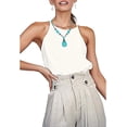 thumbnail image 2 of Collier Long Pendentif Turquoise pour Femmes Collier Perle Fait Main Bohème Bijoux, 2 of 4