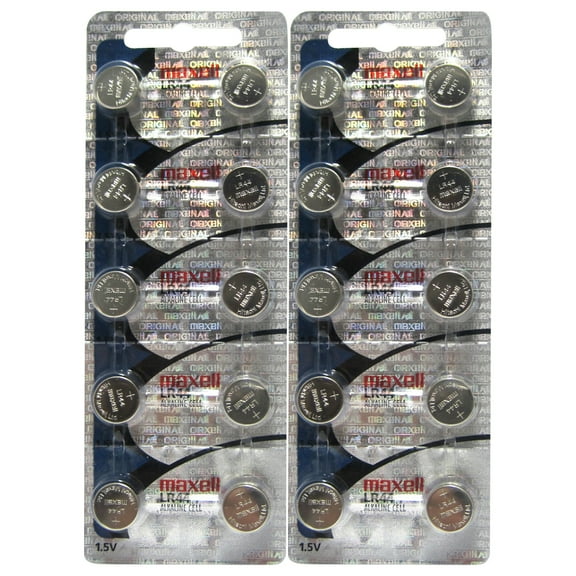 Maxell LR44 (A76) Batteries, 20 Count