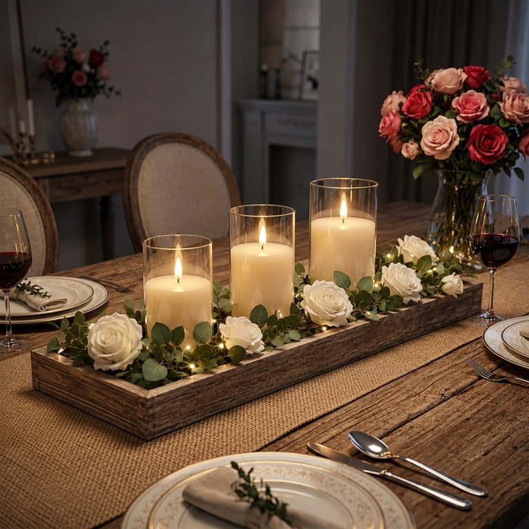 AOLIGO Flameless LED Pillar Candles Set of 3 with Remote photo 7