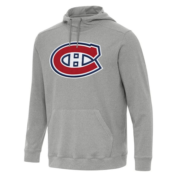 Men's Antigua Heather Gray Montreal Canadiens Cloud Pullover Hoodie
