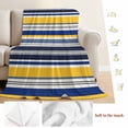 thumbnail image 5 of Navy Blue Yellow Striped Blanket Soft Cozy Warm Throw Blanket for Couch, Plush Fuzzy Flannel Fleece Blankets for Sofa, Farmhouse Vintage Stripe Bed Blankets Lightweight Gifts for Women, 30"x40", 5 of 9