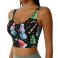 thumbnail image 2 of Balery Disco Mirror Ball Snowman Pattern Racerback Sports Bras for Women - Padded Seamless High Impact Support for Yoga Gym Workout Fitness-Medium, 2 of 8