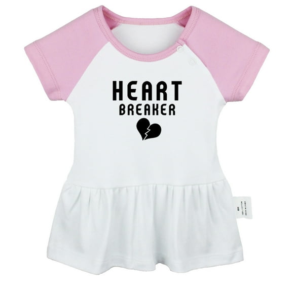 Heartbreaker Funny Dresses For Baby, Newborn Babies Skirts, Infant Princess Dress, 0-24M Kids Graphic Clothes (Pink Raglan Dresses, 0-6 Months)