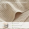thumbnail image 3 of EVERGRACE Cotton Coverlet Set Full Queen Size 3 Pieces, Lightweight Soft Ribbed Matelassé Bedspread Quilt Set, Cozy Oversized Quilted Bedding Set with 2 Pillow Shams for All Seasons, Warm Beige, 3 of 8