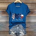thumbnail image 2 of Tnhcen Women's Peace Love Texas 4th of July V-Neck T-Shirt, Patriotic Graphic Print Short Sleeve Loose Fit Blouse, Holiday Party Casual Top, Sizes S-5XL, 2 of 7