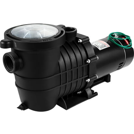KFFKFF Pool Pump, 1HP 110V/220V 5544GPH Powerful self-priming, lift height up to 34 feet, for in-ground/above-ground pool water circulation, with filter basket and 2 1-1/2' NPT connectors, List