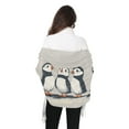 thumbnail image 4 of FORMRS Womens Scarf Winter Soft Long Big Warm Shawls Wrap Tassel Scarves, Cute Puffin, 4 of 9