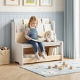 thumbnail image 2 of Gymax Kids Reading Nook w/Bench Bookshelf & 2 Cubbies Removable Padded Seat Cushion, 2 of 10