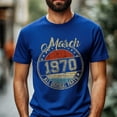 thumbnail image 2 of March 1970 All Original Parts T-Shirt, Retro Birthday Shirt for Men, Perfect Gift for March Birthday, 2 of 4